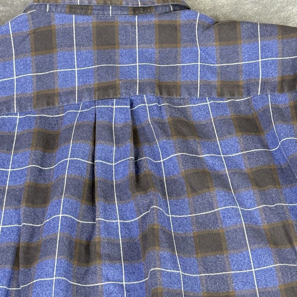 Daniel Cremieux Mens Shirt 2XT Blue Gray Plaid Light Brushed Flannel Long Sleeve - Picture 5 of 9